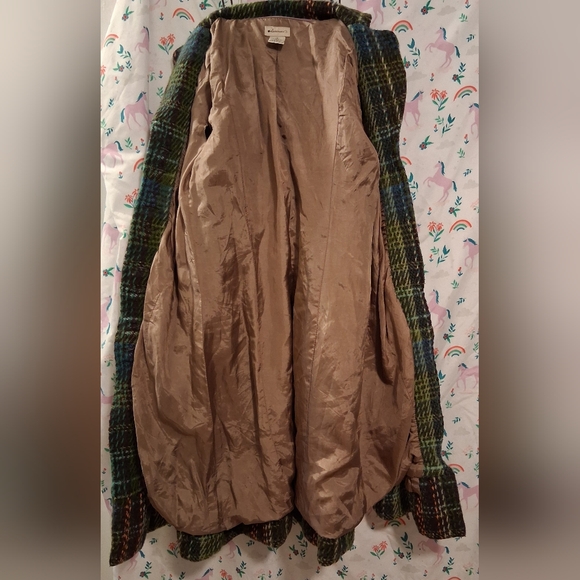 NWOT RARE Vintage Anthropologie Elevenses Tweed Princess Green Plaid Coat SZ 4 - Picture 6 of 7